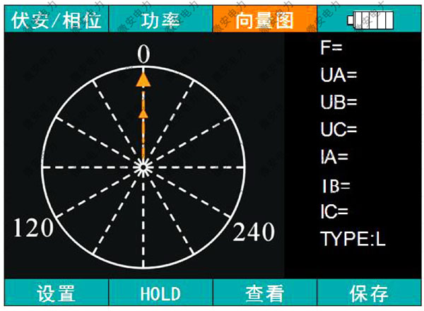 SMG3000手持式三相相位伏安表向量測(cè)量界面 SMG3000手持式三相相位伏安表向量測(cè)量界面
