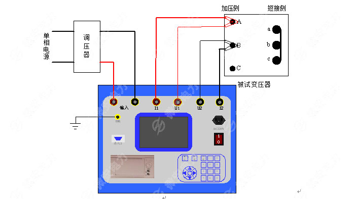 Y或Yn接線的三相變壓器短路阻抗接線圖 Y或Yn接線的三相變壓器短路阻抗接線圖