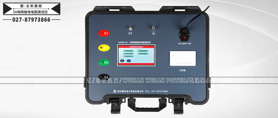 5A地網(wǎng)接地電阻測試儀主機面板