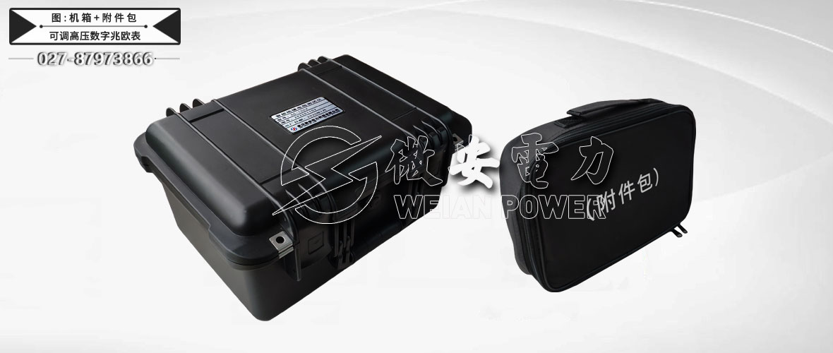 20kV可調(diào)高壓數(shù)字兆歐表機(jī)箱及附件包